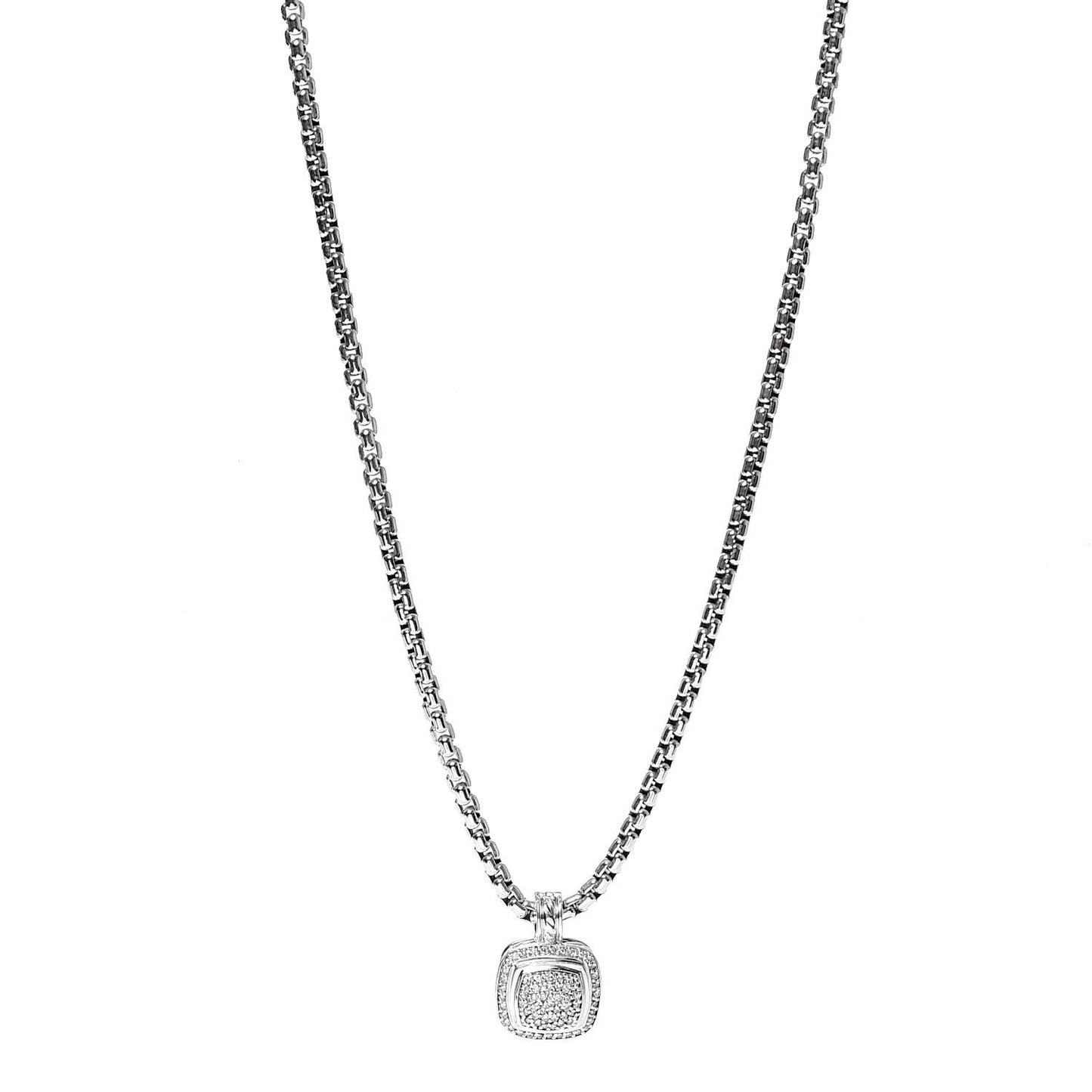 Sterling Silver 14K Yellow Gold Diamond 11mm Albion Pendant Necklace