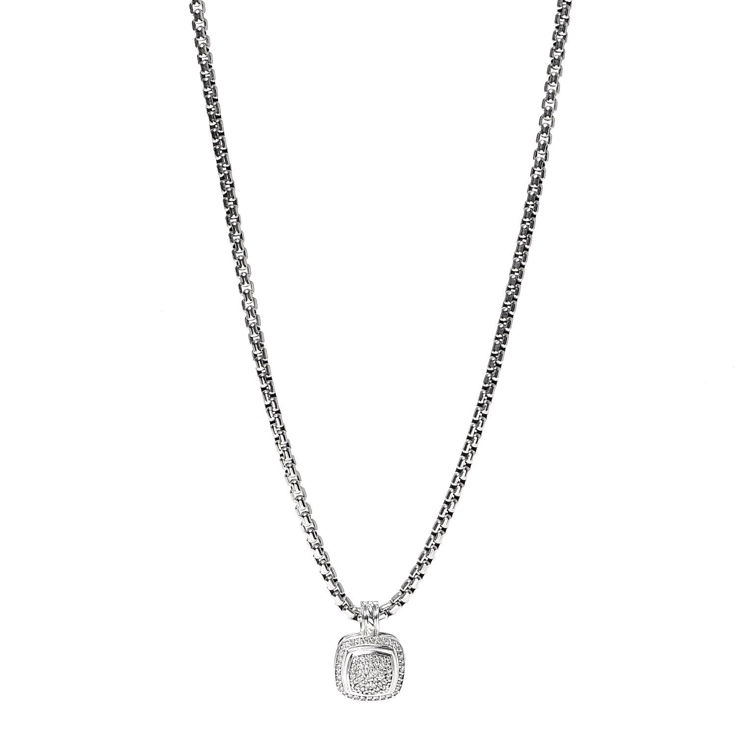 David Yurman Sterling Silver 14K Yellow Gold Diamond 11mm Albion Pendant Necklace 1 of 6