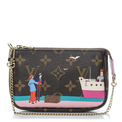 Louis Vuitton Monogram 2016 Christmas Animation Mini Pochette Accessories Rose Ballerine 1 of 8
