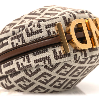 Fendi Fabric Jacquard FF 1974 Nano Fendigraphy Hobo Charm Beige 9 of 11