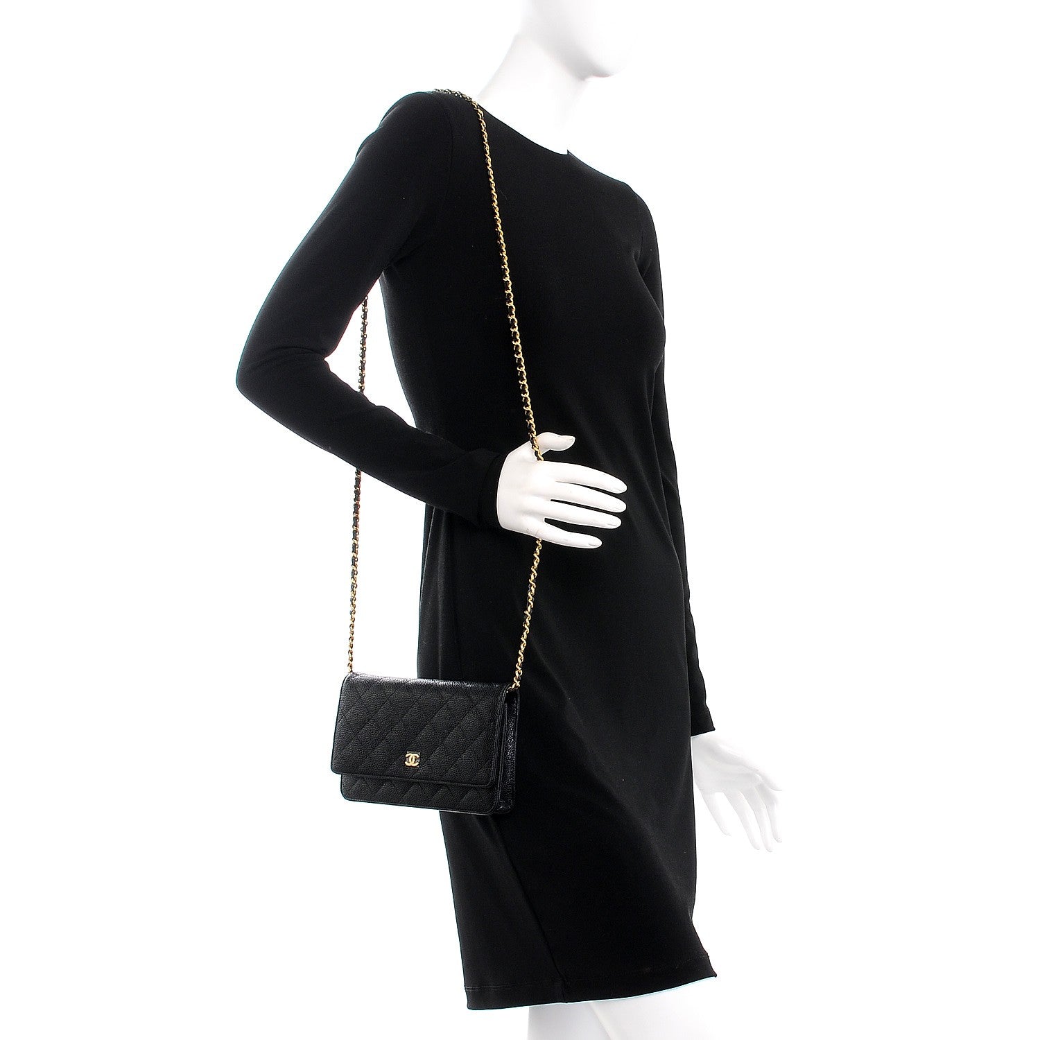 Chanel Caviar Quilted Wallet On Chain WOC Black 2 of 9