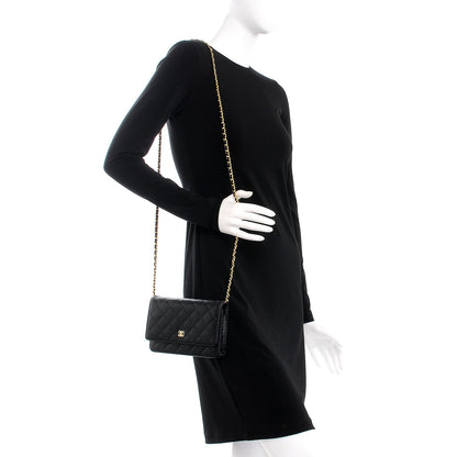 Chanel Caviar Quilted Wallet On Chain WOC Black 2 of 9