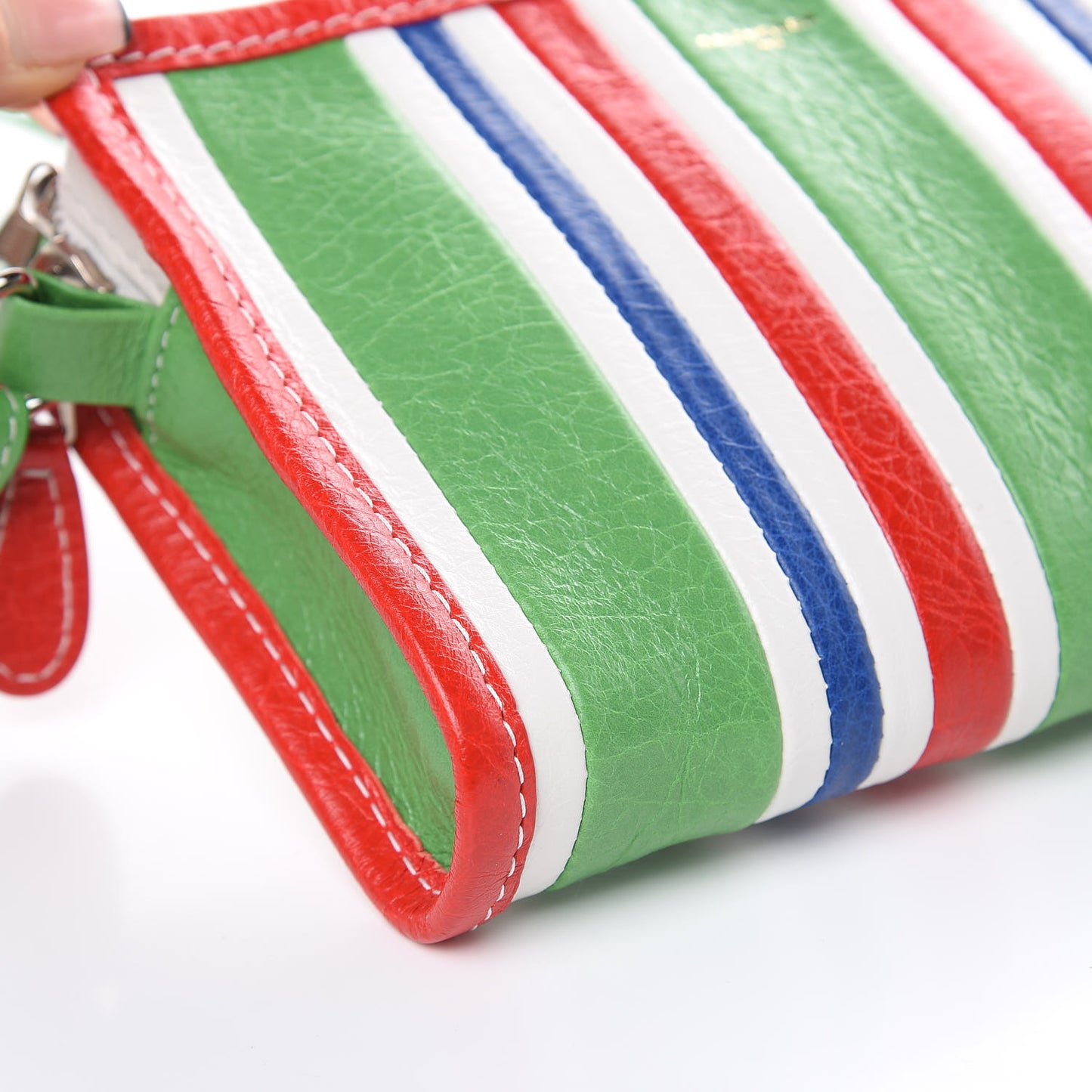 Veau Arena Multicolore Bazar Strap Clutch Green Blue Red White