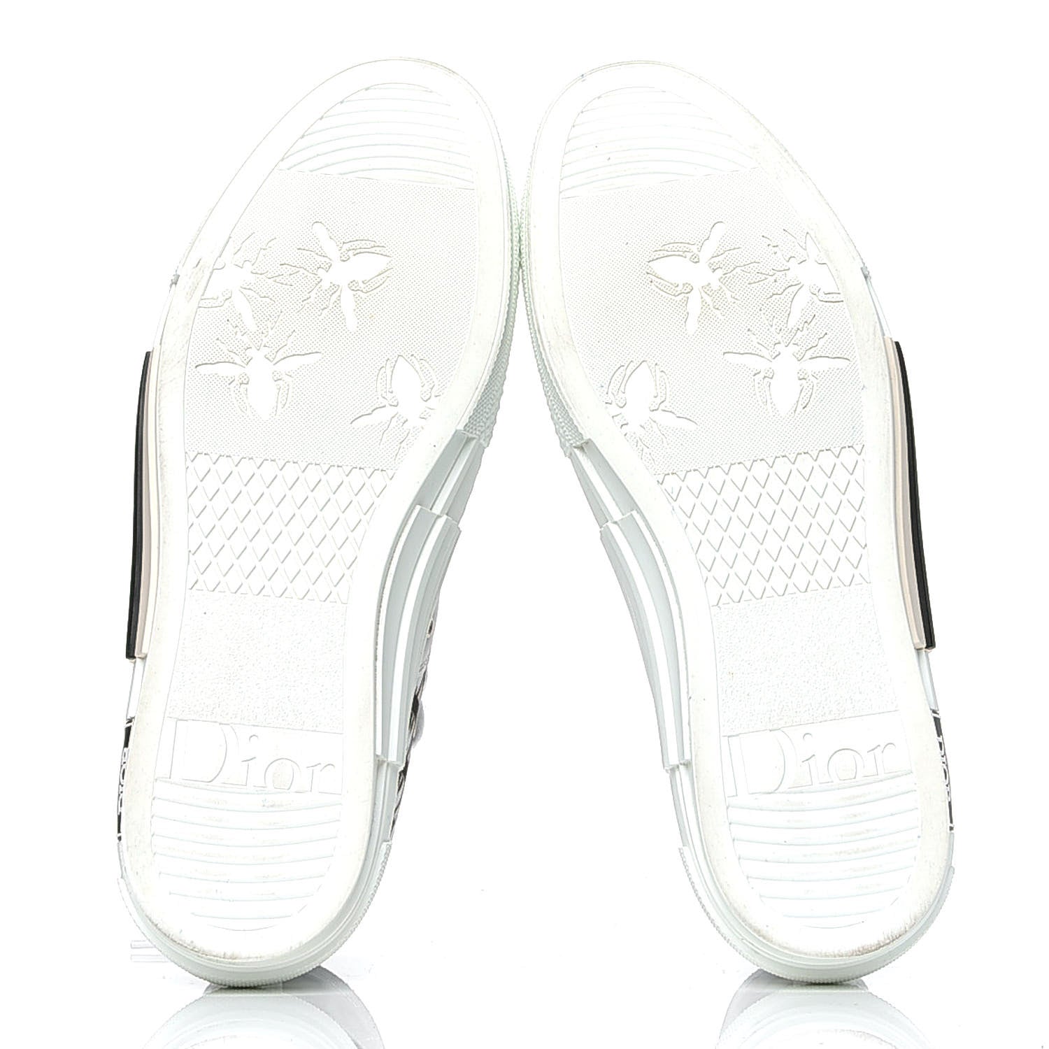 Christian Dior Technical Canvas Oblique Mens B23 High Top Sneakers 42 White Black 4 of 5