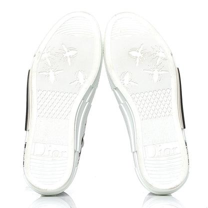 Christian Dior Technical Canvas Oblique Mens B23 High Top Sneakers 42 White Black 4 of 5
