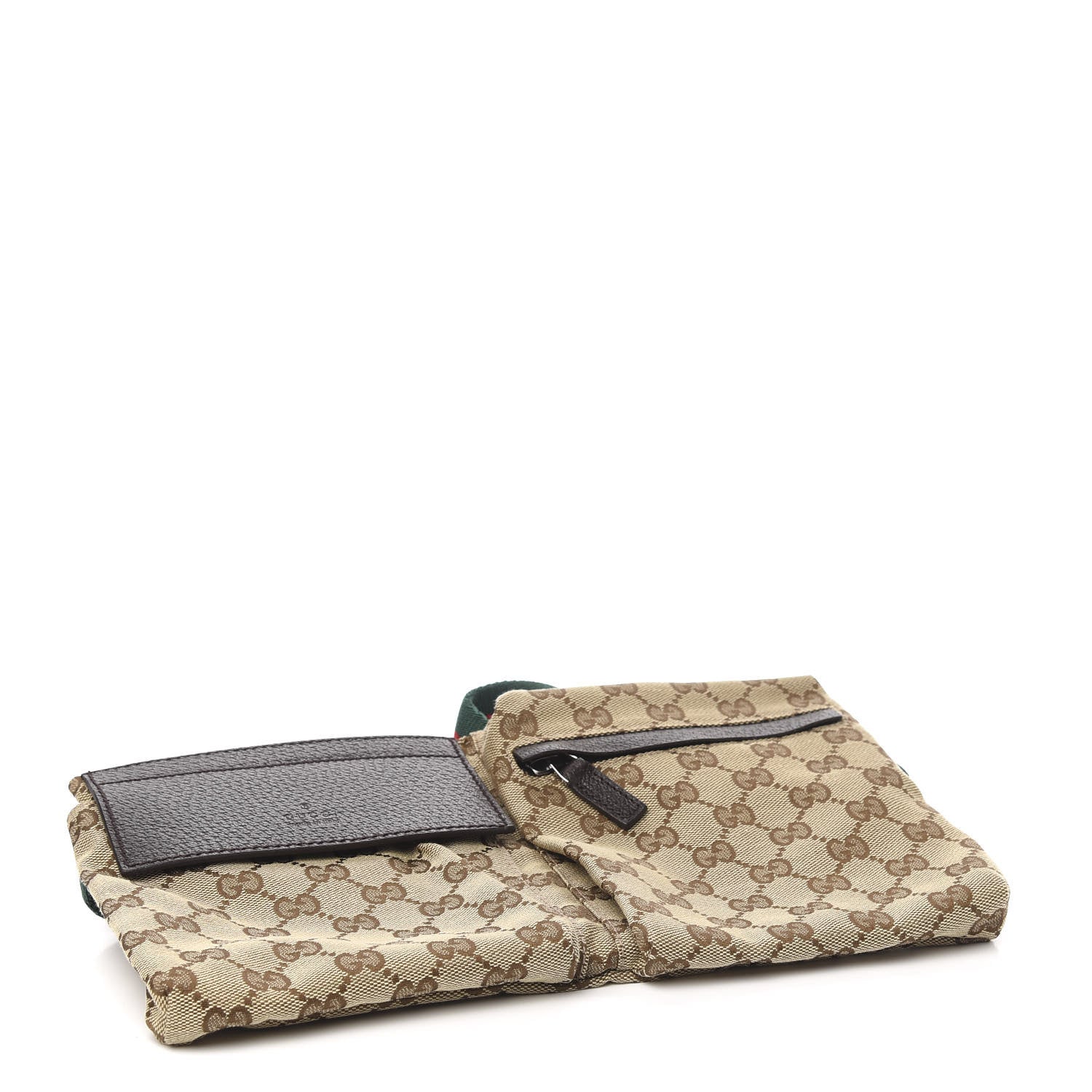 Gucci GG Monogram Double Pocket Belt Bag Dark Brown 3 of 9