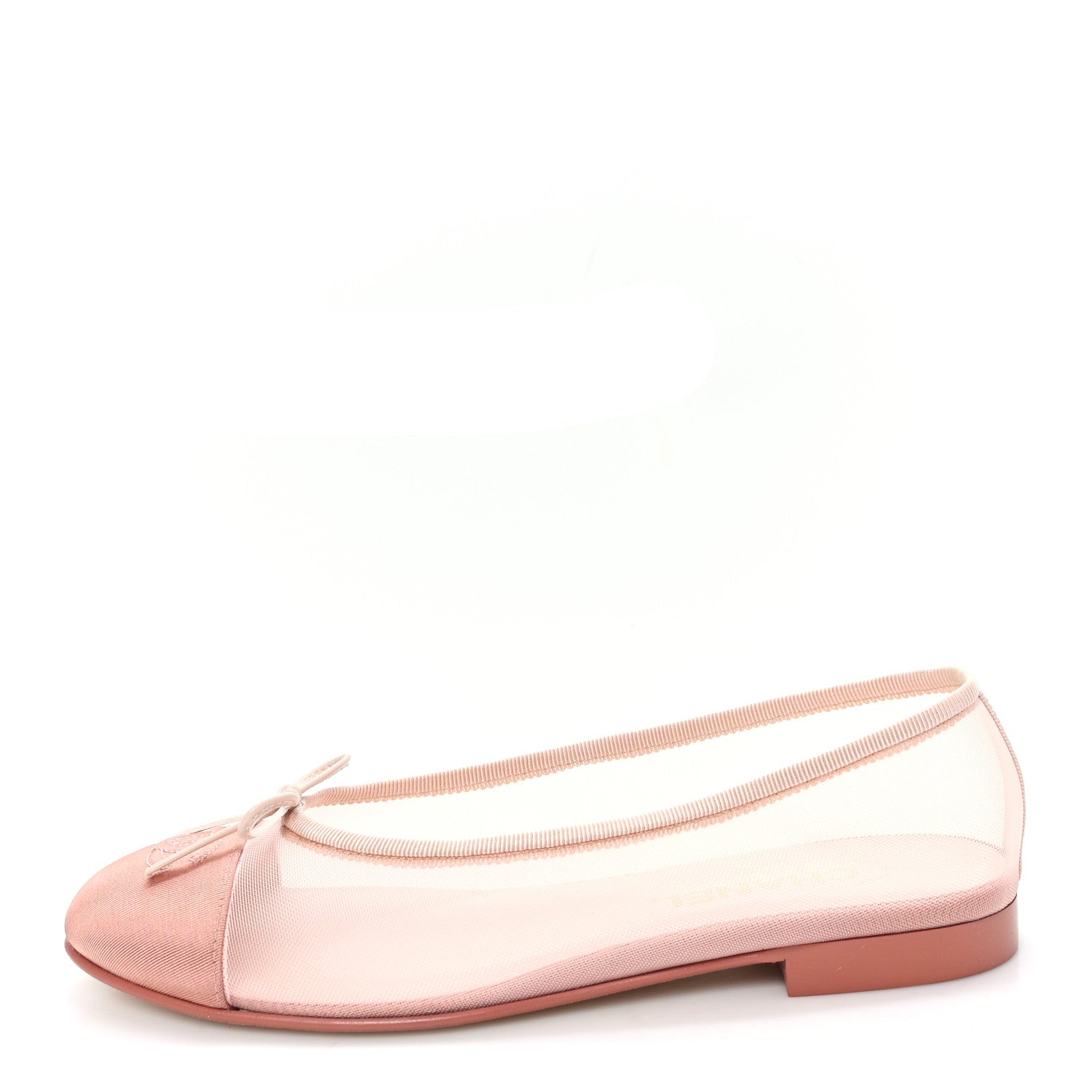 Chanel Mesh Grosgrain CC Cap Toe Ballerina Flats 39  Light Pink Dark Pink 1 of 9