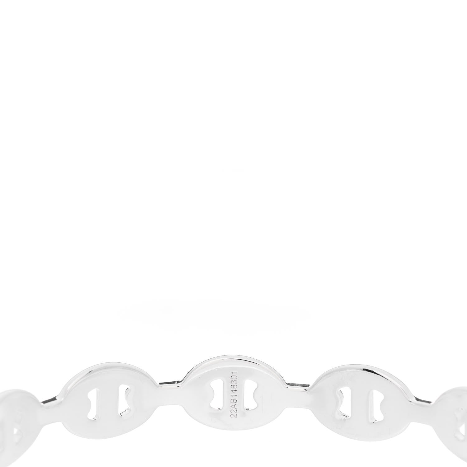 Hermes Sterling Silver MM Chaine d'Ancre Enchainee Cuff Bracelet ST 4 of 5