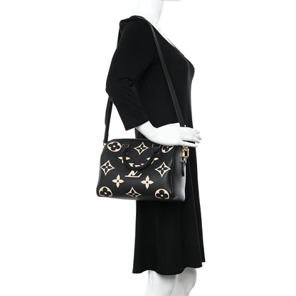 Louis Vuitton Empreinte Monogram Giant Speedy Bandouliere 25 Black Beige 2 of 9
