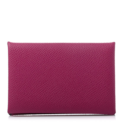 Hermes Epsom Calvi Card Case Rose Pourpre 1 of 6