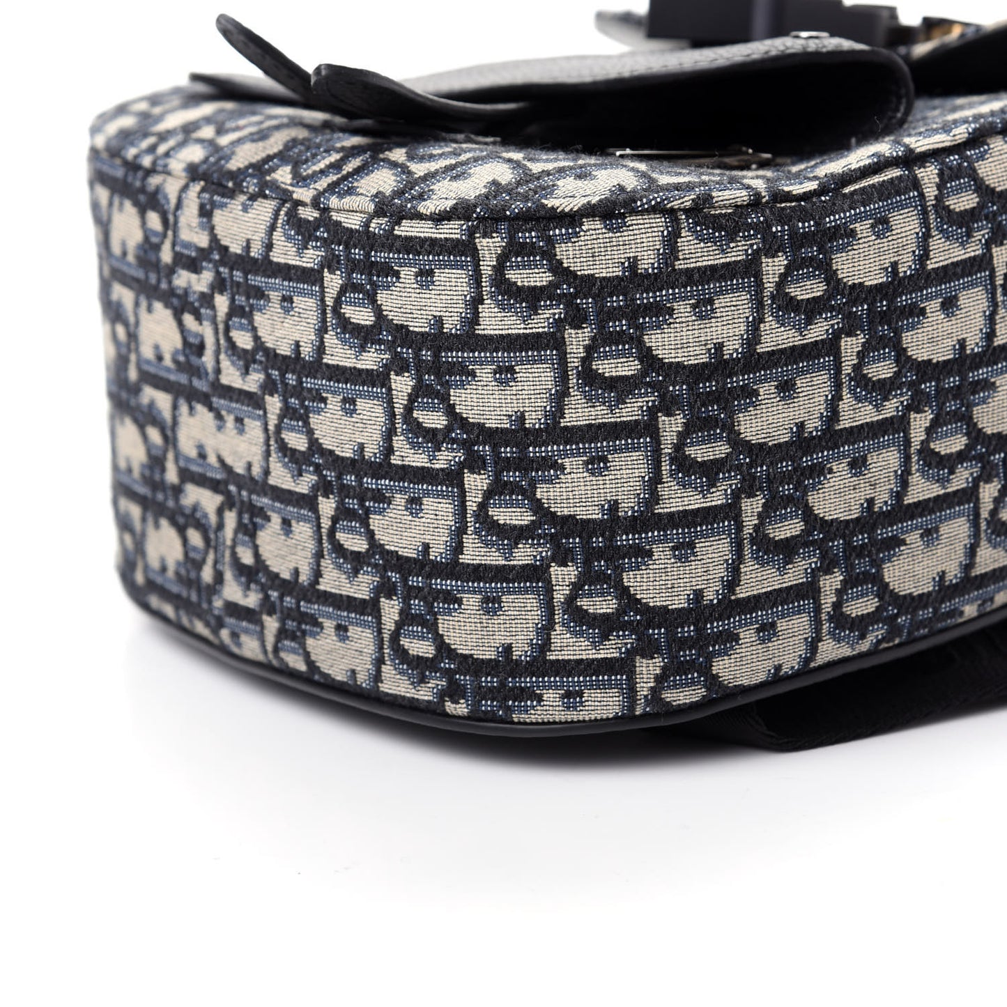 Oblique Jacquard Mini Saddle Backpack Navy Blue