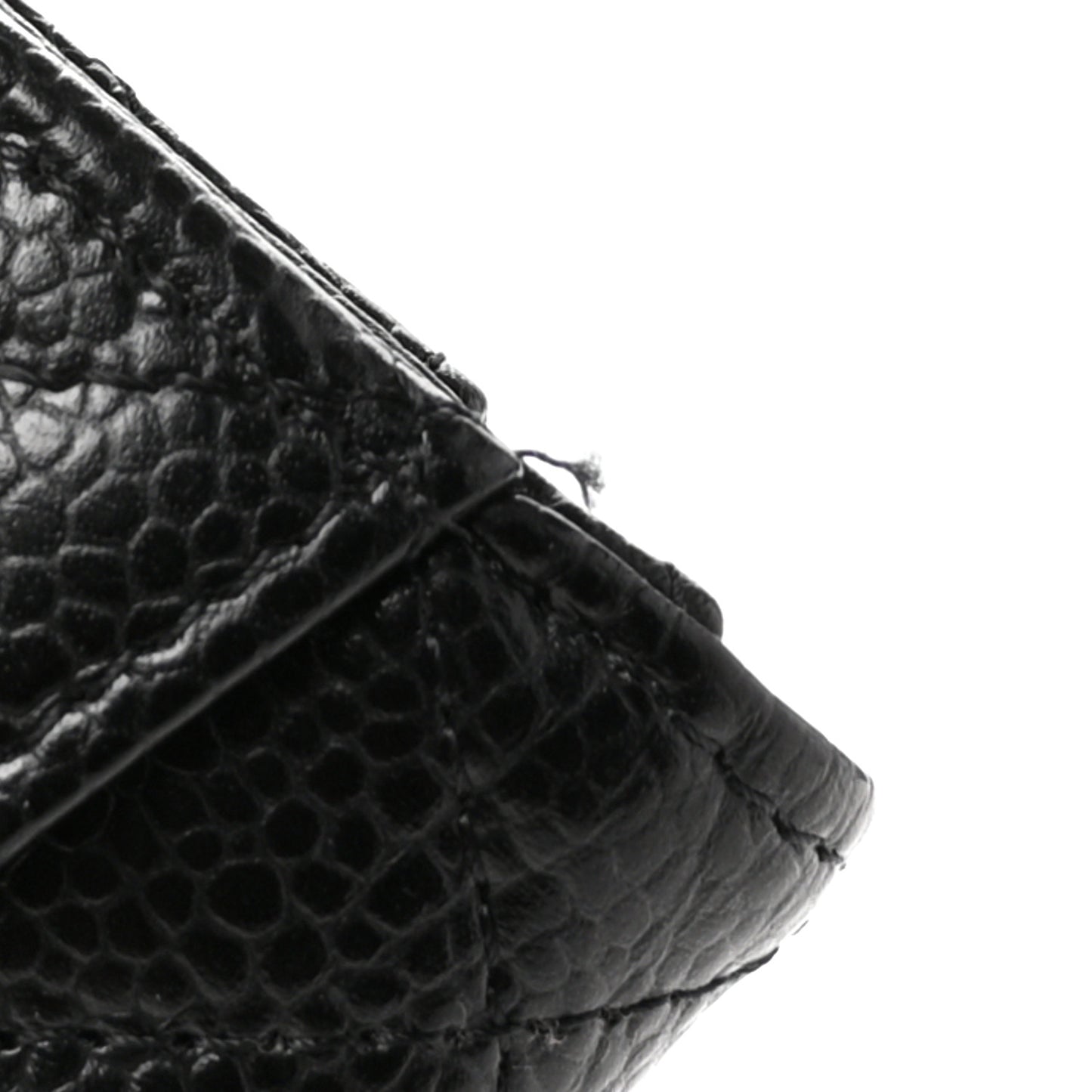 Caviar Quilted Flap Card Holder Wallet Black
