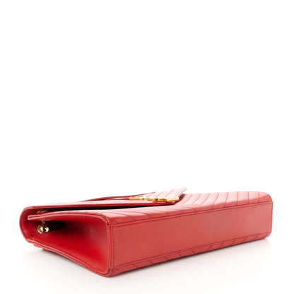 Saint Laurent Grain De Poudre Matelasse Chevron Large Monogram Satchel Lipstick Red 4 of 11