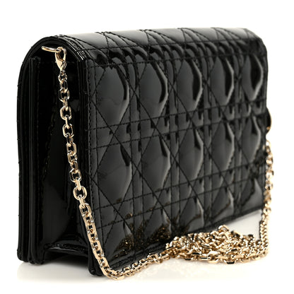 Christian Dior Patent Cannage Lady Dior Pouch Black 4 of 14