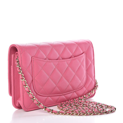 Chanel Caviar Quilted Wallet on Chain WOC Pink 3 of 11