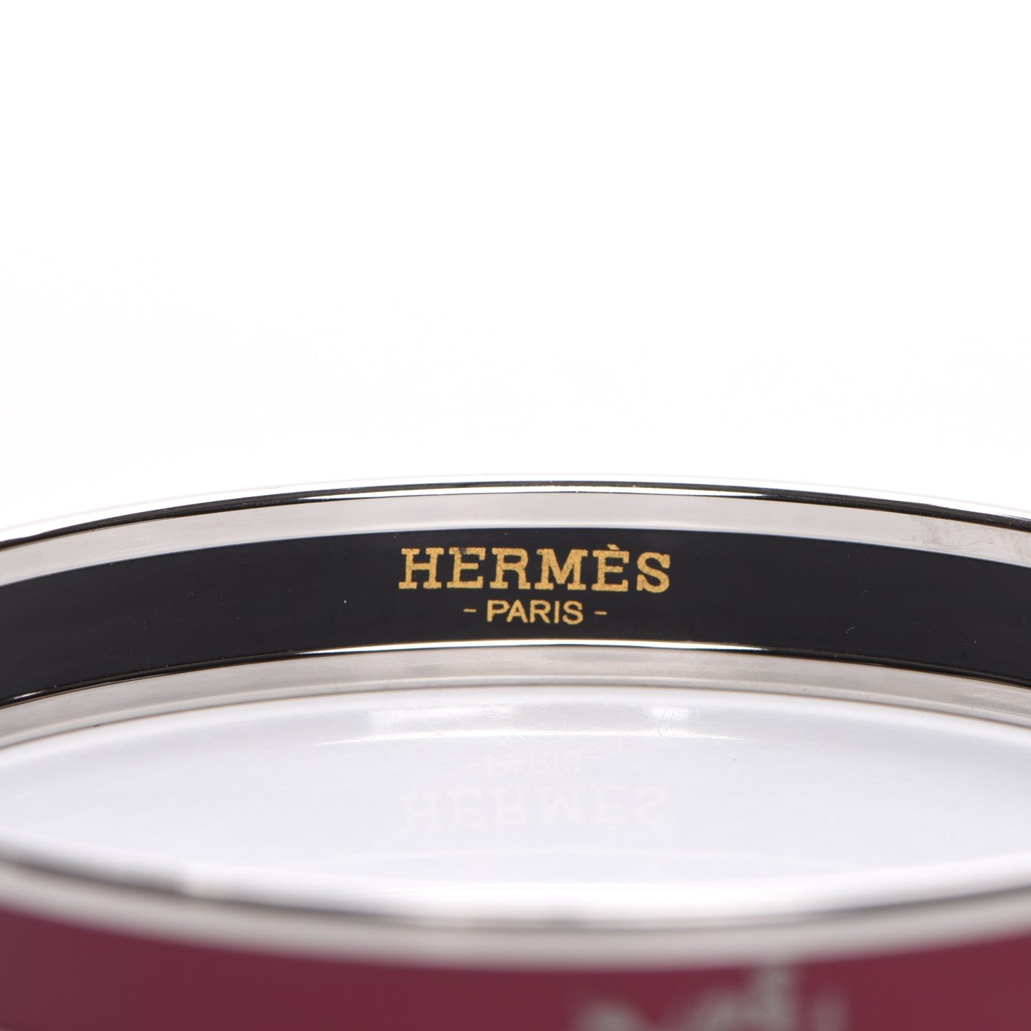 Hermes Enamel Printed Narrow Caleche Bracelet 65 Rouge H 6 of 7