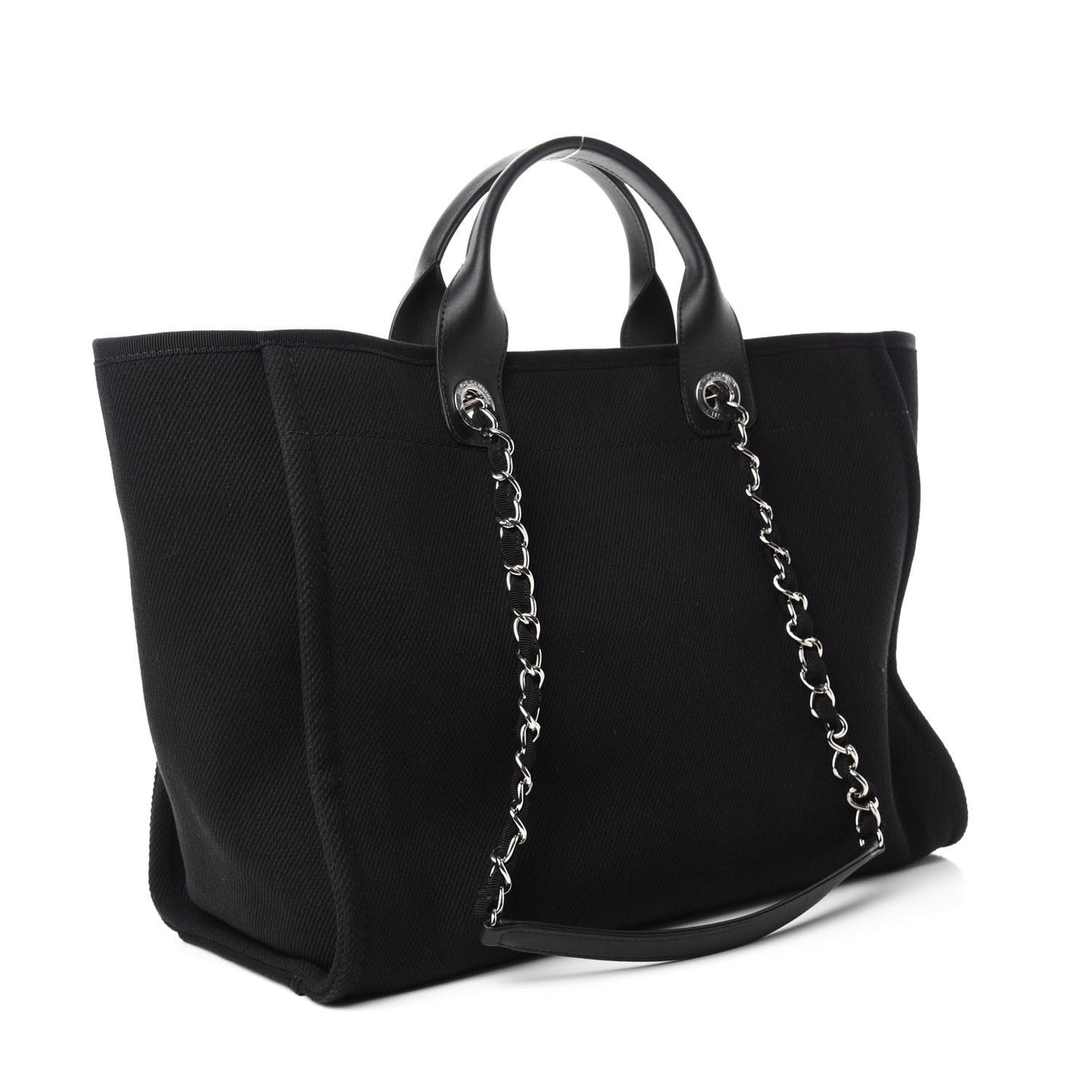 Canvas Pearl Medium Deauville Tote Black