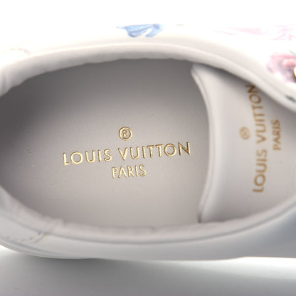 Louis Vuitton Calfskin Floral Frontrow Sneakers 39 White 8 of 11