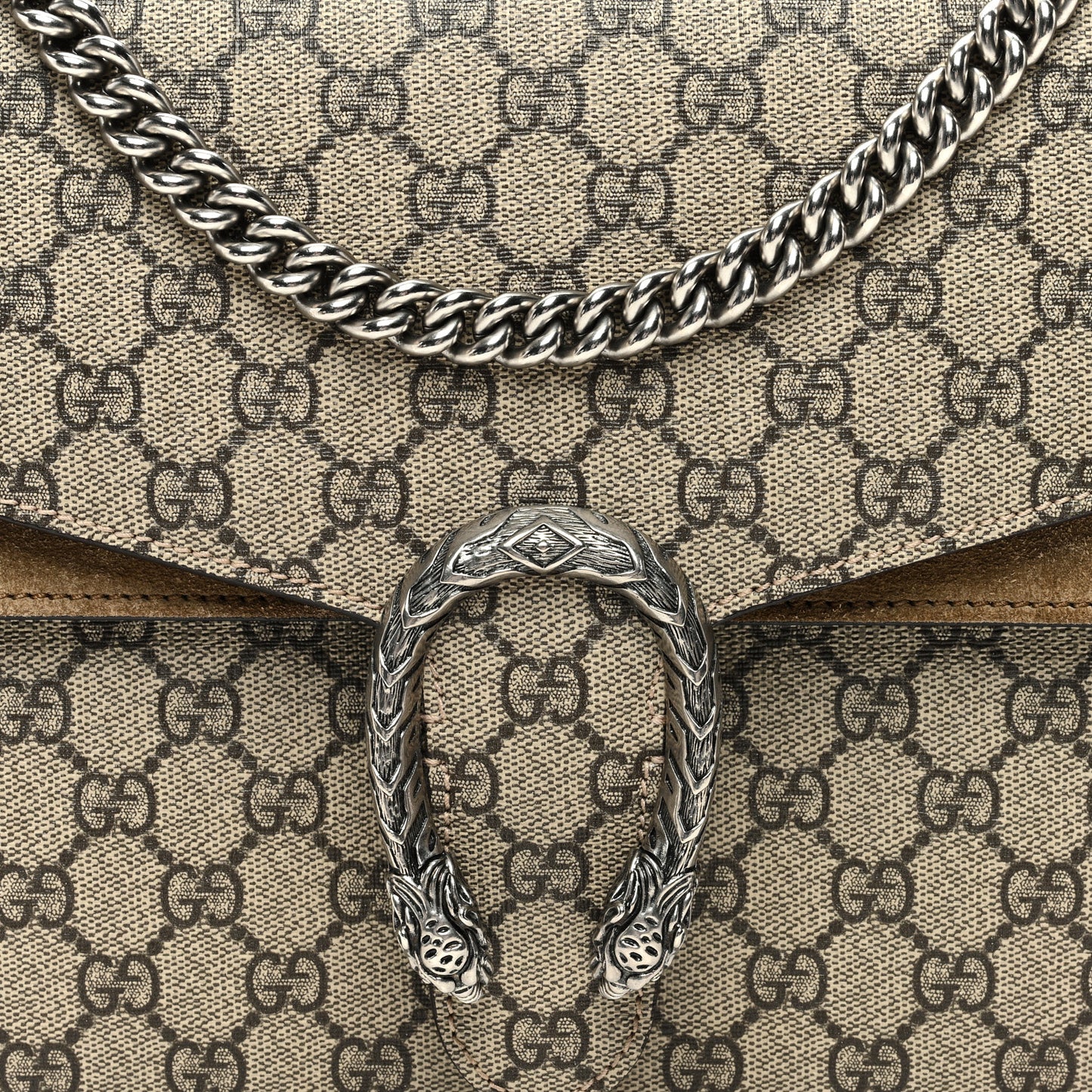 GG Supreme Monogram Medium Dionysus Shoulder Bag Taupe