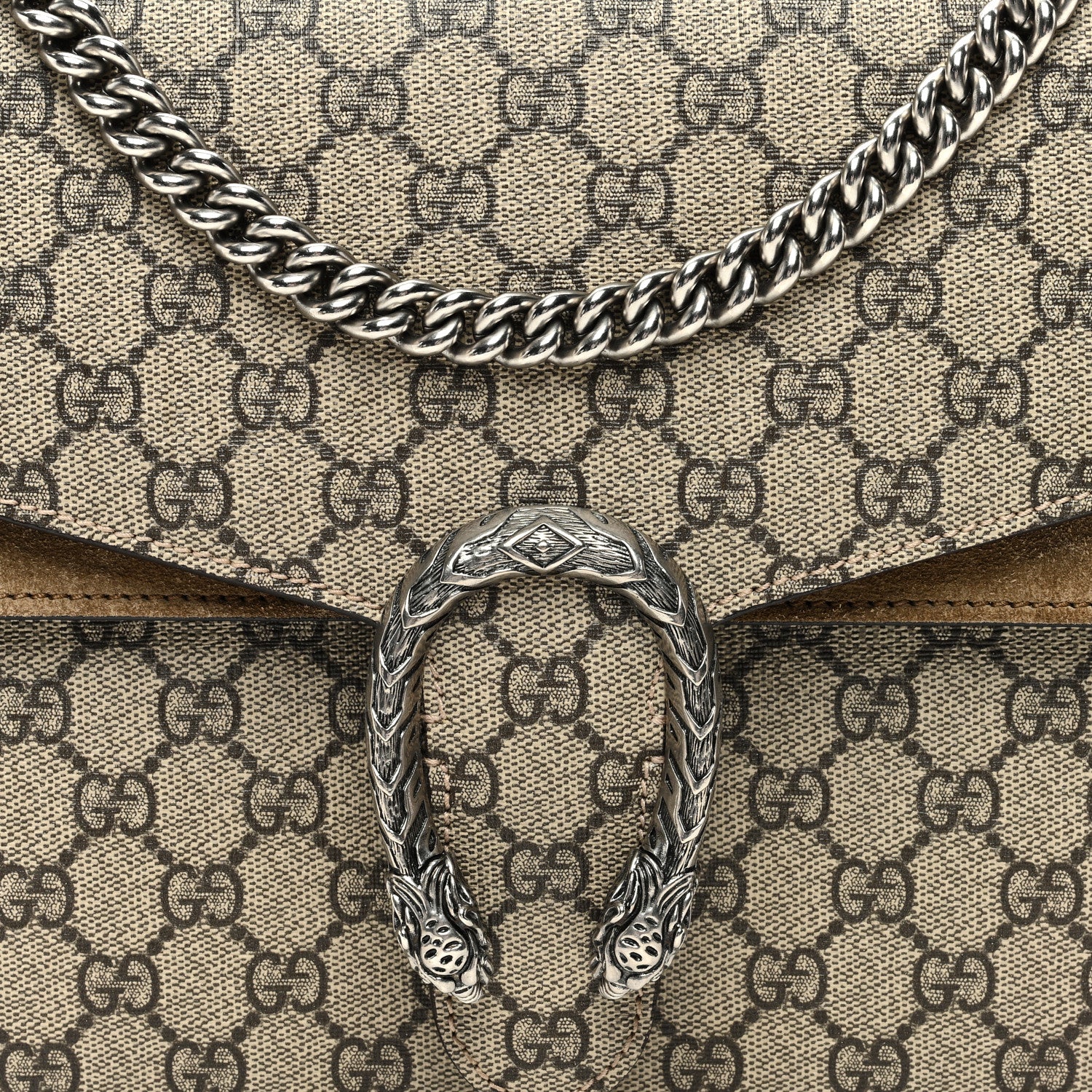 Gucci GG Supreme Monogram Medium Dionysus Shoulder Bag Taupe 8 of 14