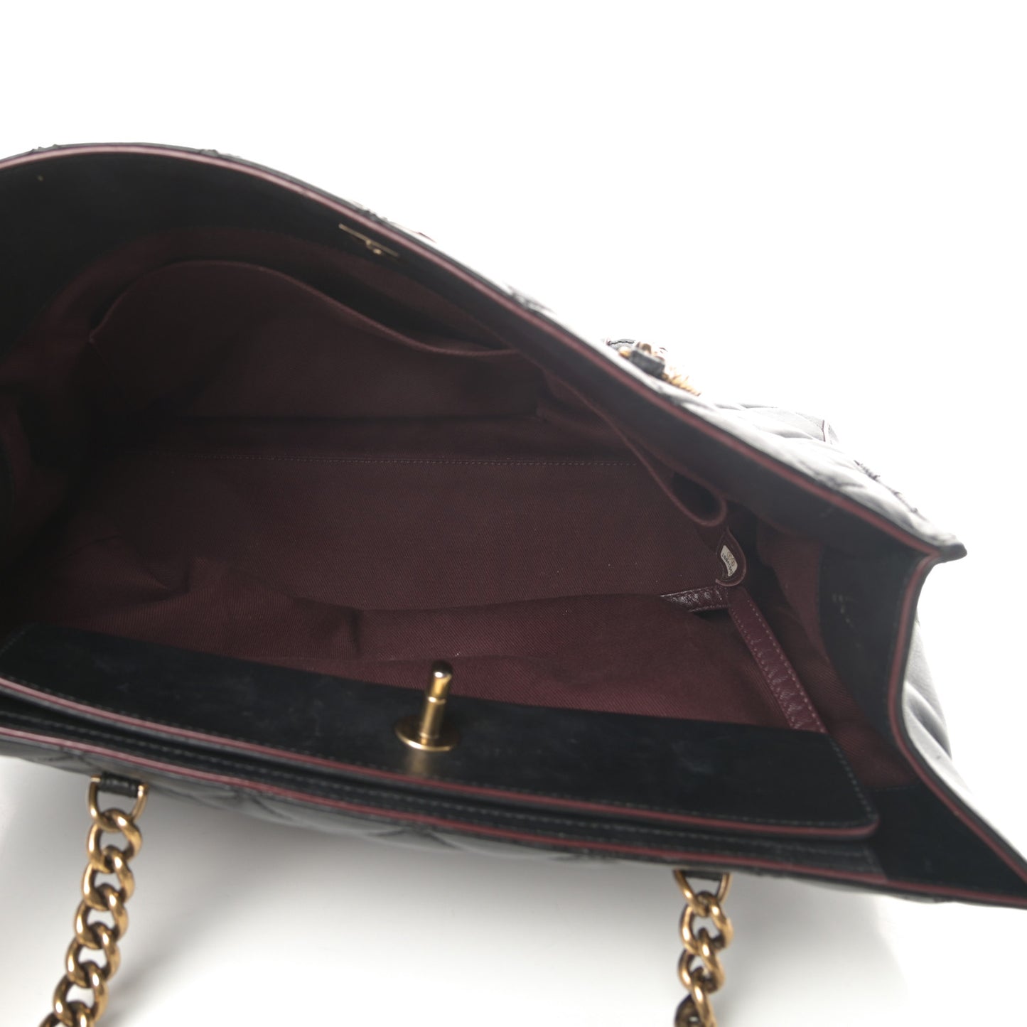 Calfskin Quilted Large Shopping Tote Black