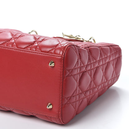 Christian Dior Lambskin Cannage Medium Lady Dior Red 6 of 10