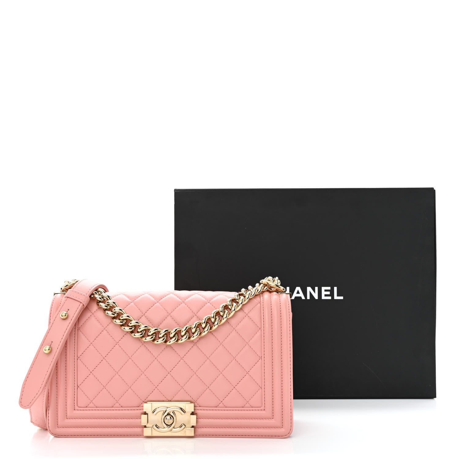 Chanel Calfskin Quilted Medium Boy Flap Pink 12 of 12