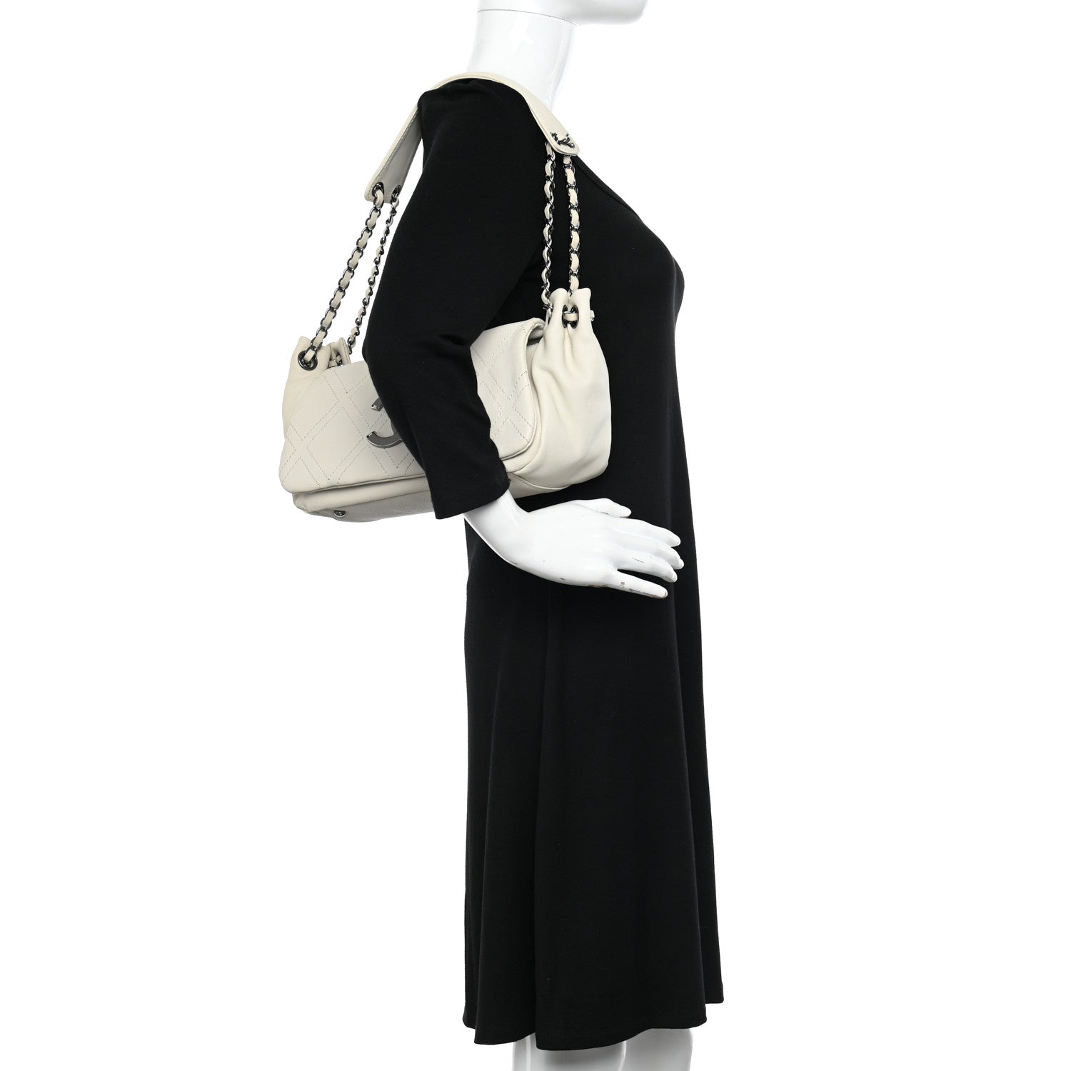 Chanel Calfskin Diamond Stitch Accordion Flap White 2 of 13