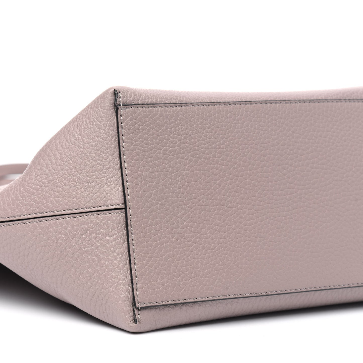 Grained Calfskin Rockstud Shoulder Tote Poudre