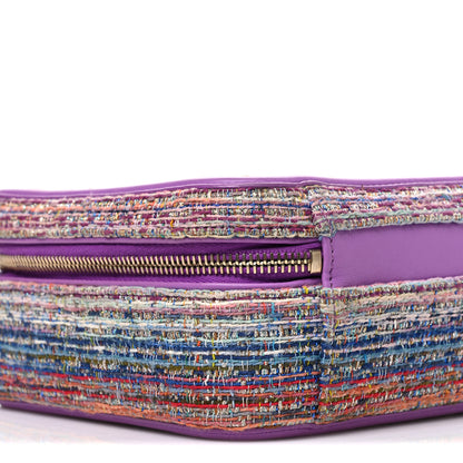 Chanel Tweed Quilted Medium CC Filigree Vanity Case Purple Multicolor 8 of 9