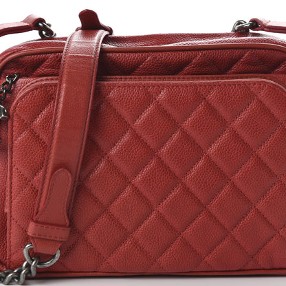Chanel Caviar Quilted Medium Business Trip Camera Bag Red 9 of 11