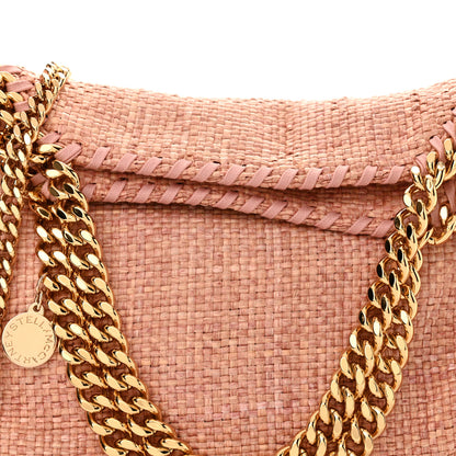 Stella McCartney Raffia Mini Falabella Fold Over Tote Pink 7 of 9