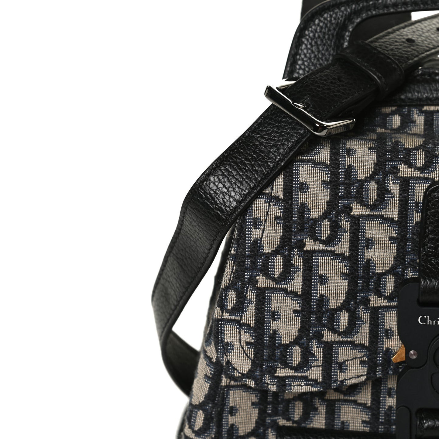HOMME Oblique Calfskin Mens Mini Saddle Backpack Navy Blue