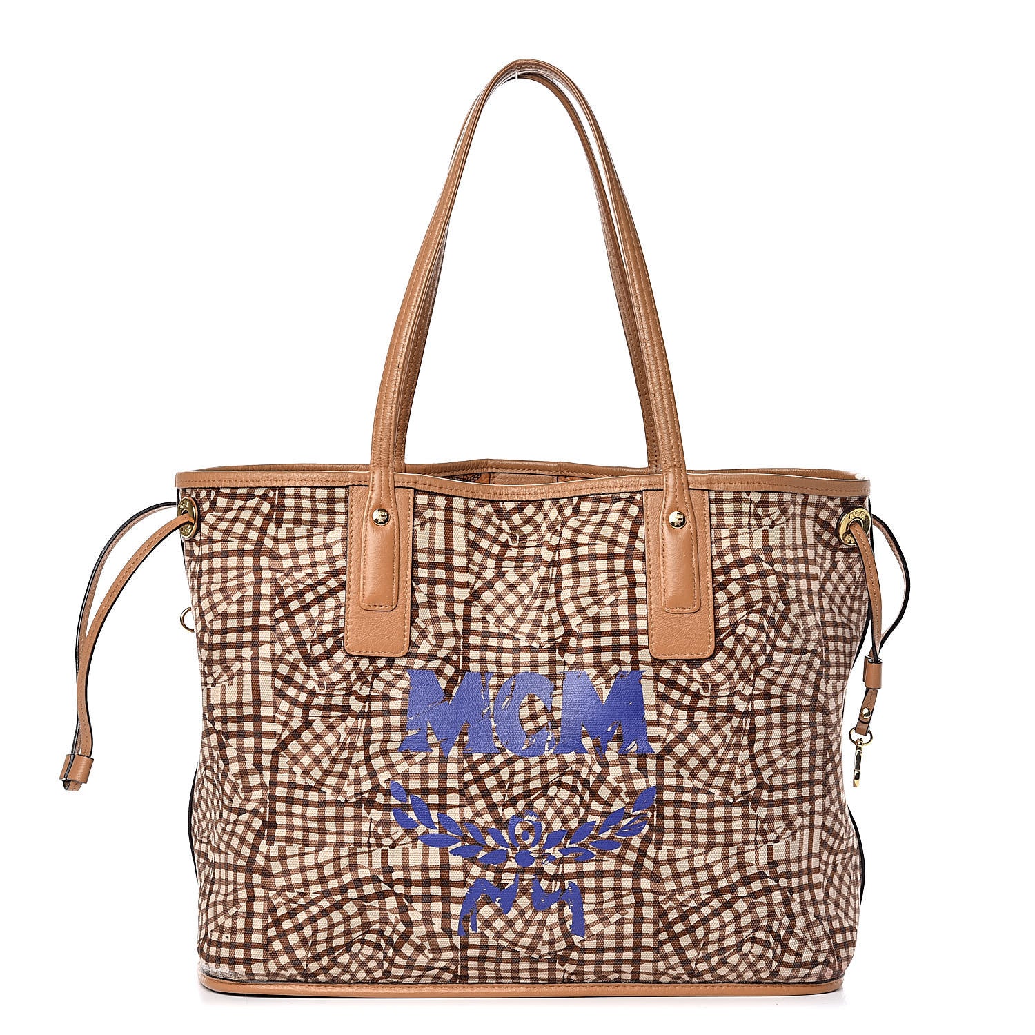 MCM Visetos Medium Liz Reversible Shopper Tote Cognac 4 of 17