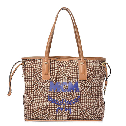 MCM Visetos Medium Liz Reversible Shopper Tote Cognac 4 of 17