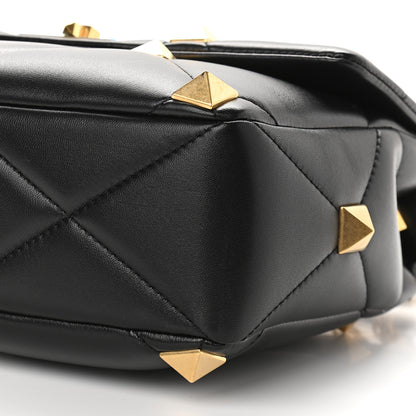 Valentino Garavani Nappa Large Roman Stud Shoulder Bag Black 8 of 8