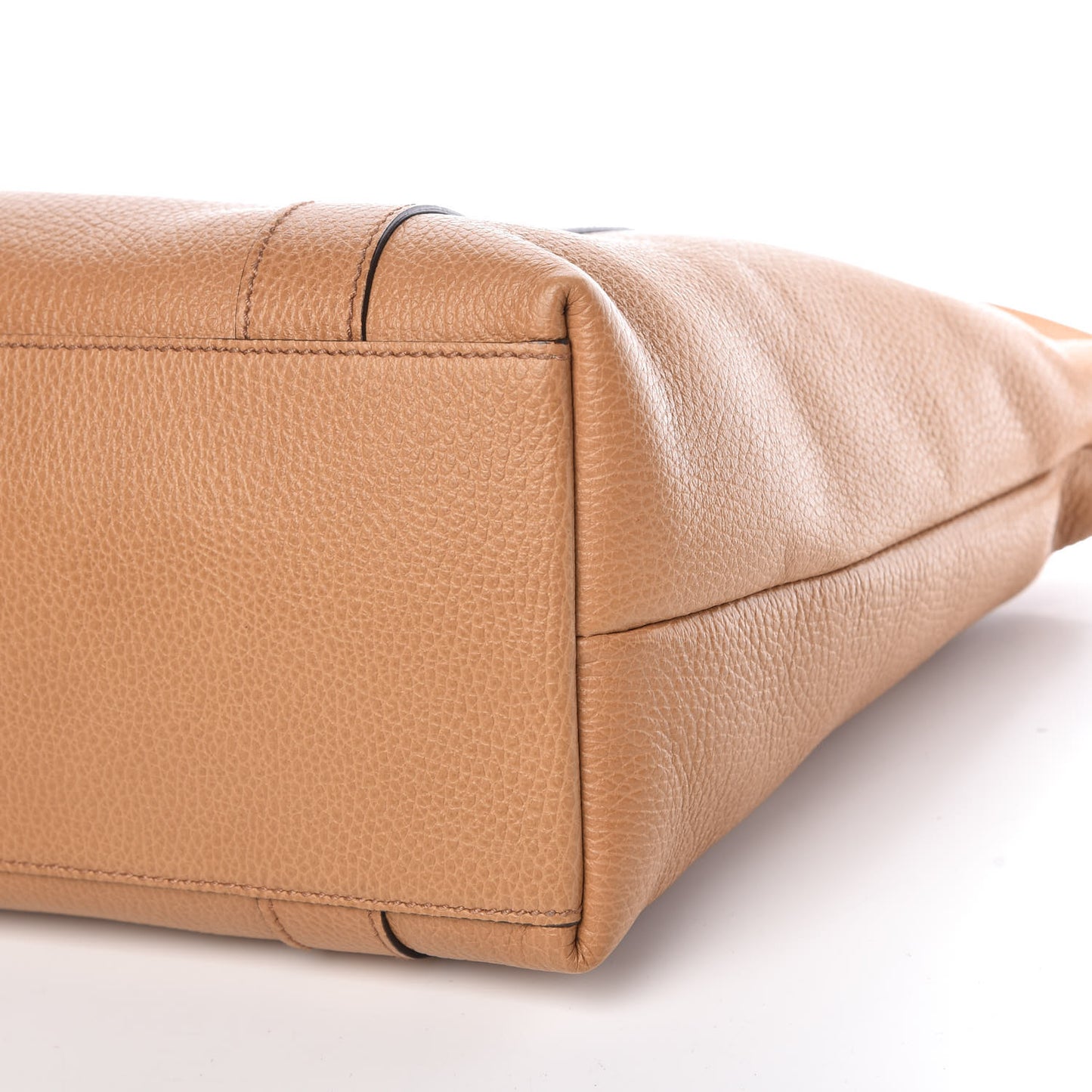 Calfskin Bamboo Top Handle Tote Tan