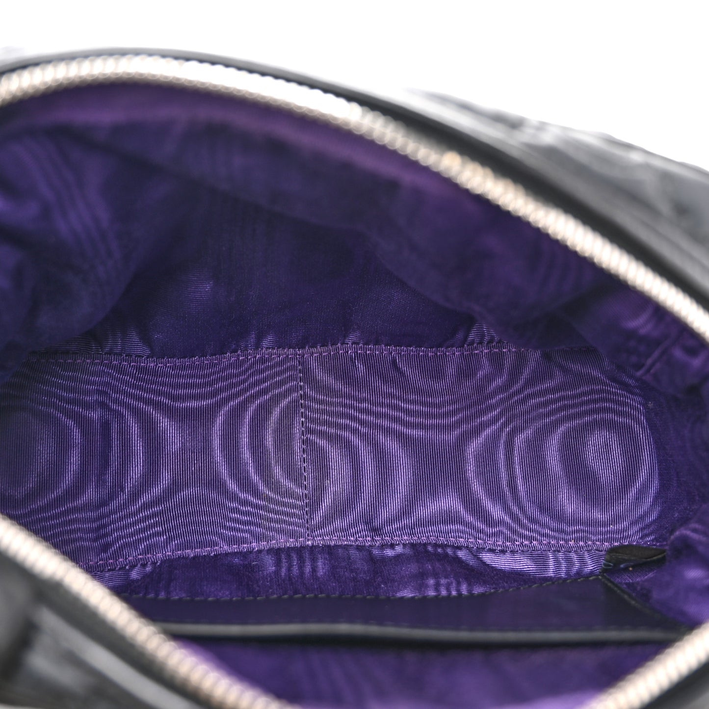 Nylon Calfskin Enamel GG Matelasse Shoulder Bag Black