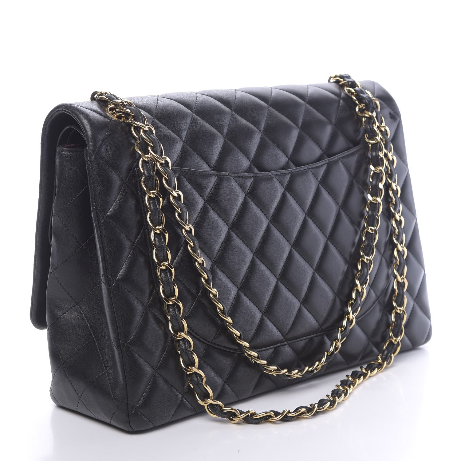 Chanel Lambskin Quilted Maxi Double Flap Black 3 of 13