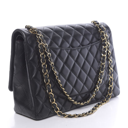 Chanel Lambskin Quilted Maxi Double Flap Black 3 of 13