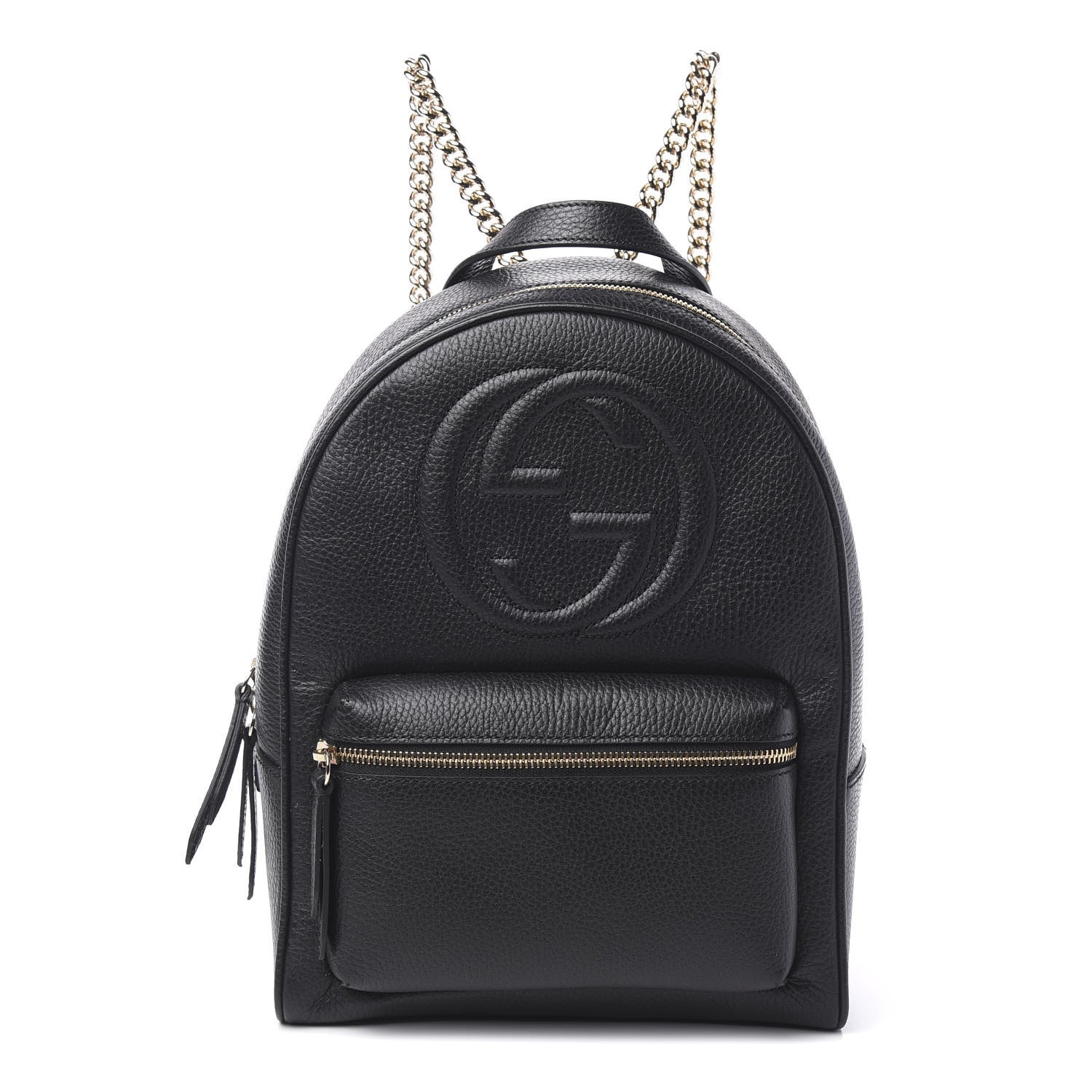 Gucci Pebbled Calfskin Soho Chain Backpack Black 1 of 9