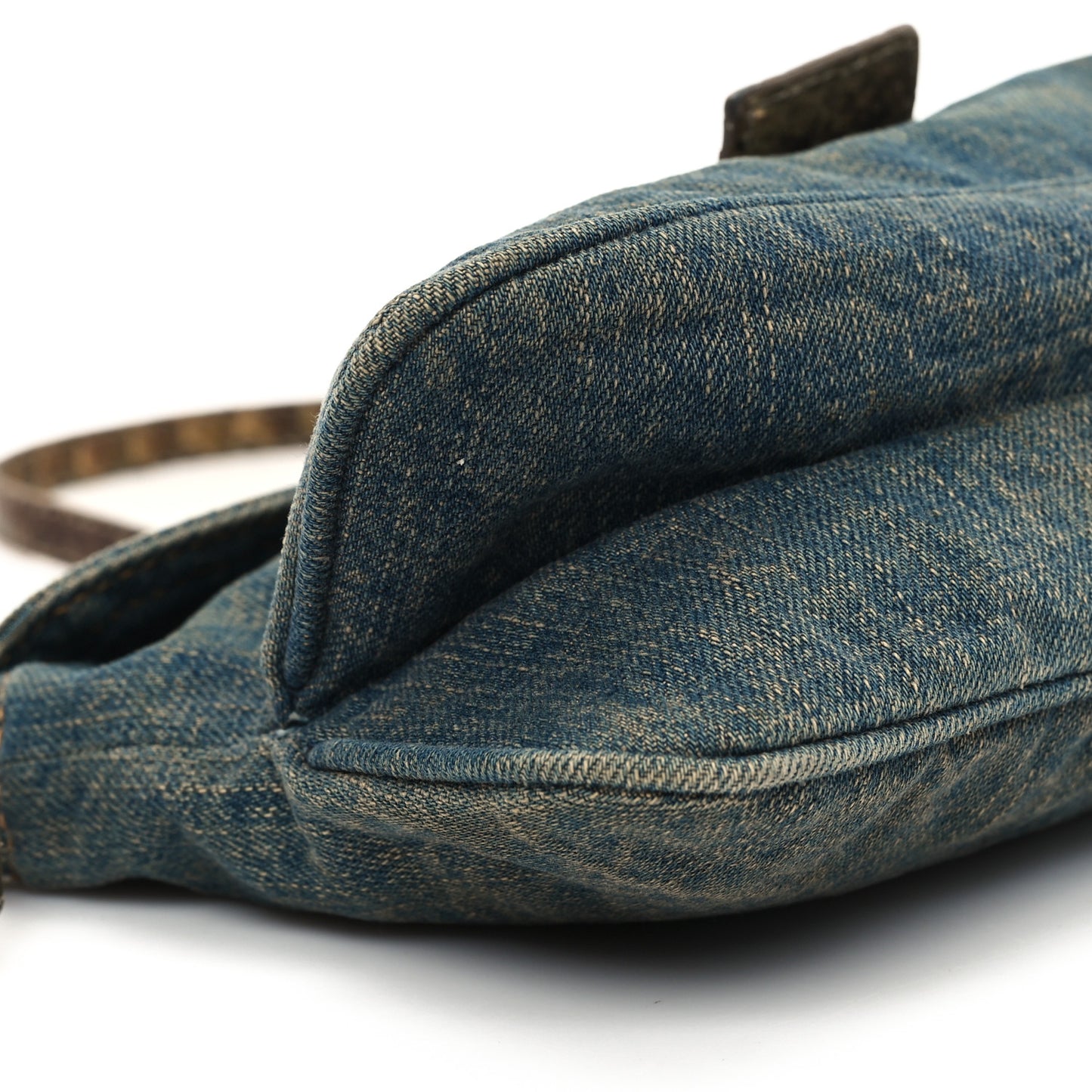 Denim Snakeskin Mama Baguette Blue