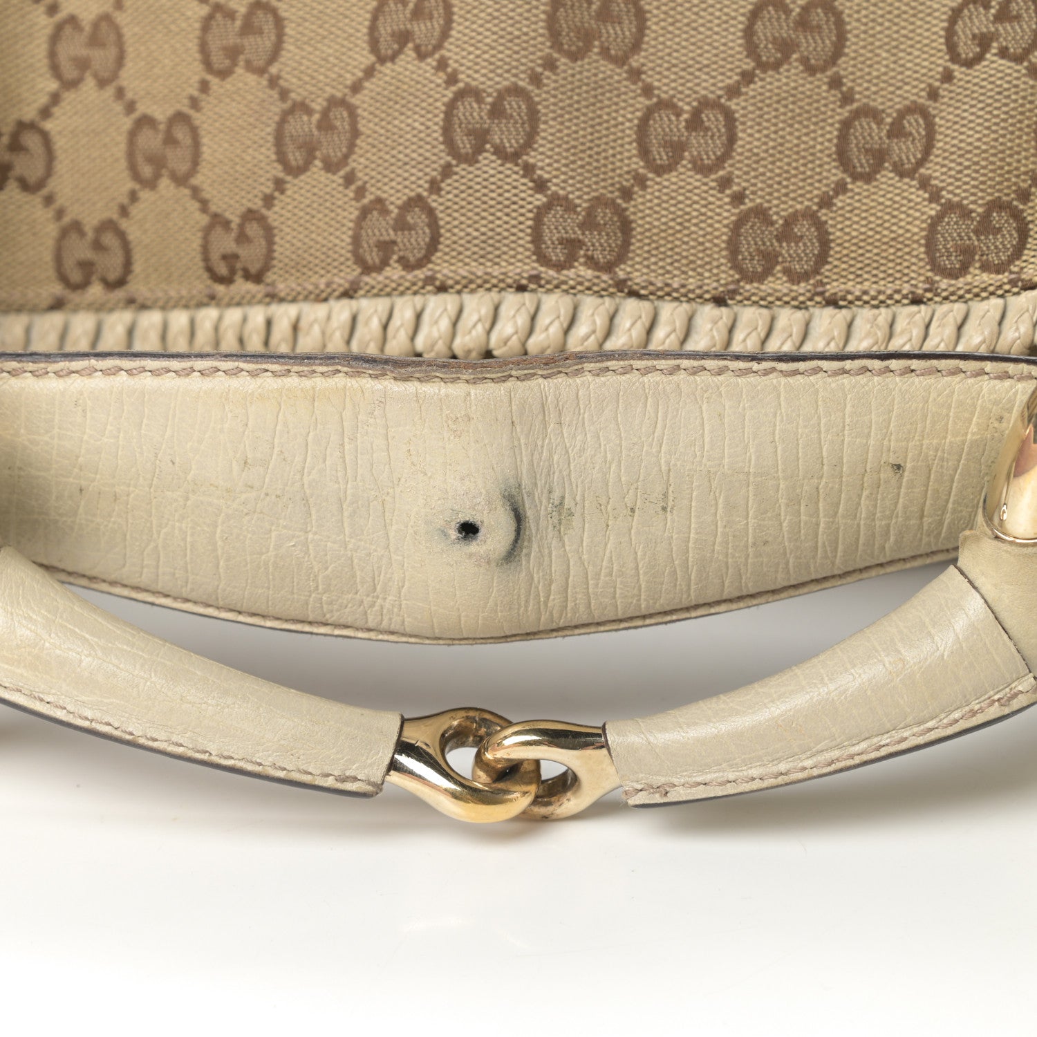 Gucci Monogram Large Horsebit Chain Hobo Off White 13 of 15