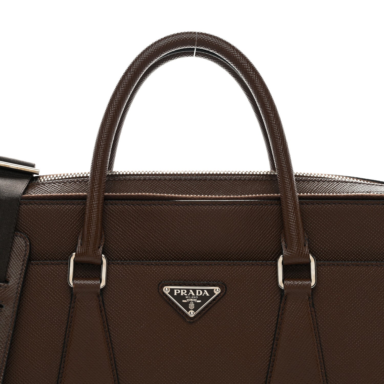 Prada Saffiano Travel Briefcase Cacao 7 of 10