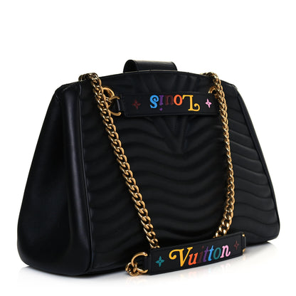 Louis Vuitton Calfskin New Wave Chain Tote Black 3 of 13