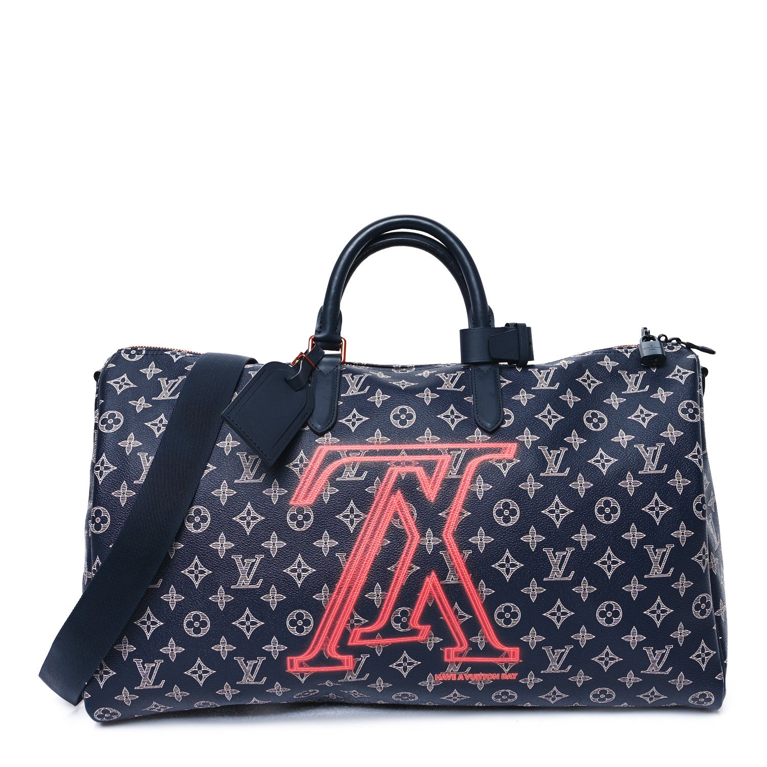 Louis Vuitton Monogram Upside Down Keepall Bandouliere 50 Ink 1 of 11