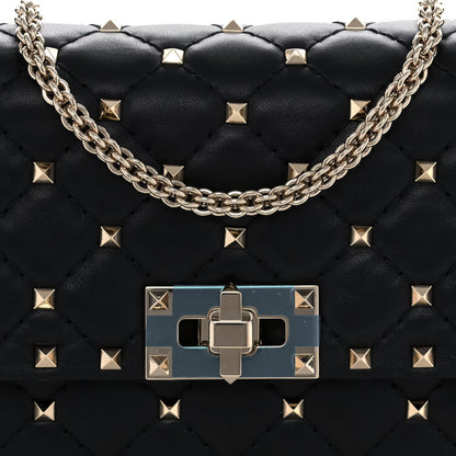 Valentino Garavani Lambskin Rockstud Spike Wallet on Chain Black 7 of 10