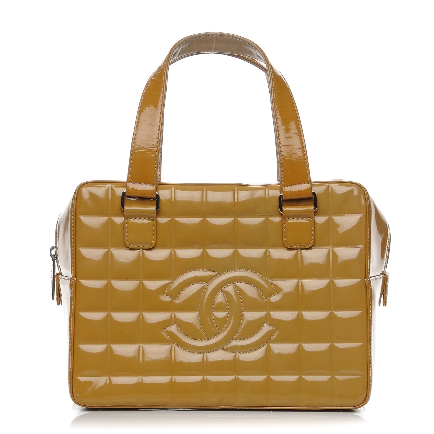 Chanel Patent Quilted Chocolate Bar Tote 1 of 13