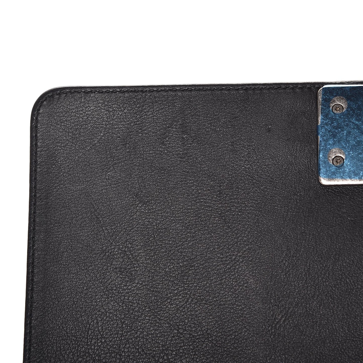 Calfskin Double Stitch Medium Boy Flap Black