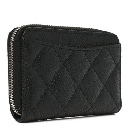 Chanel Caviar Quilted Zip Coin Purse Black 3 of 8